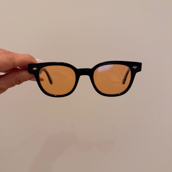 Garrett Leight California Canter Sunglasses – Black with Custom Orange Lenses - Picture 2 of 8